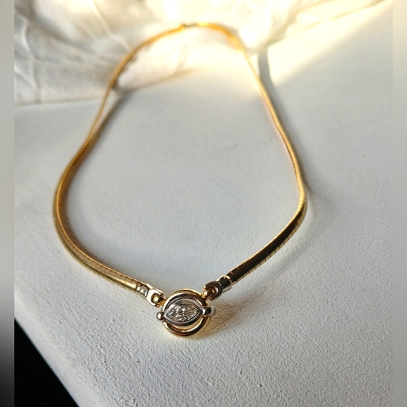 14K GOLD DIAMOND NECKLACE - Picture 1 of 7